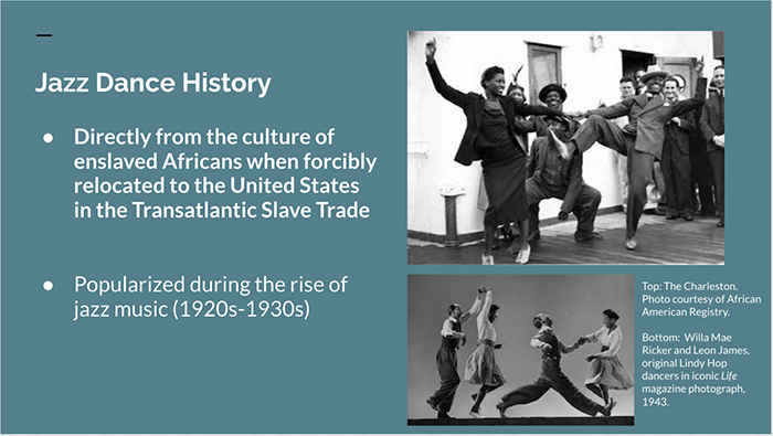 Slide: Jazz Dance History