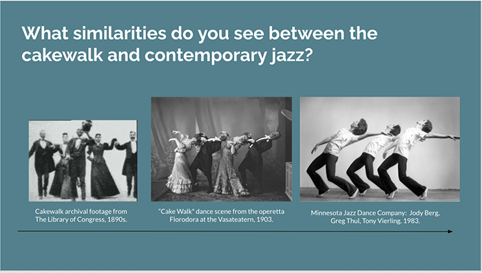 Slide: Similarities between cakewalk and contemporary jazz